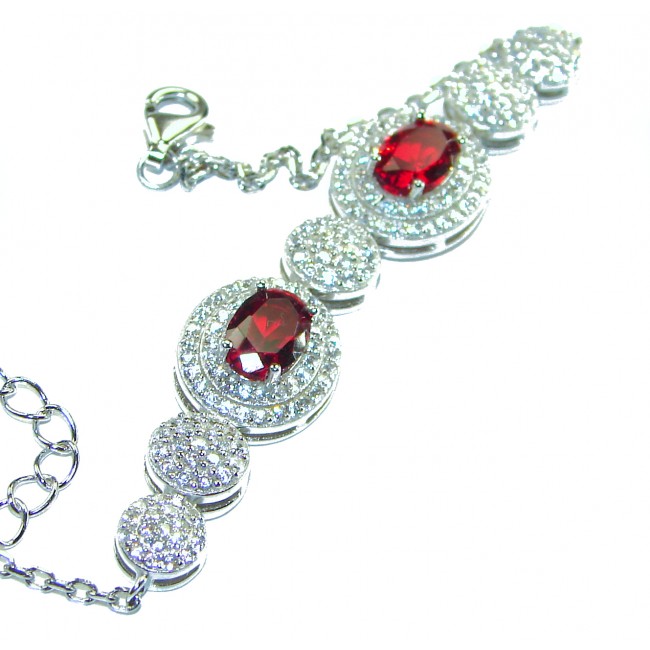 Alessia Watermelon Ruby .925 Sterling Silver handmade Bracelet - photo 3