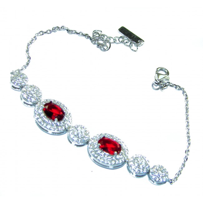 Alessia Watermelon Ruby .925 Sterling Silver handmade Bracelet - photo 2