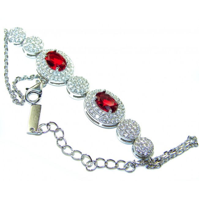 Alessia Watermelon Ruby .925 Sterling Silver handmade Bracelet - photo 1