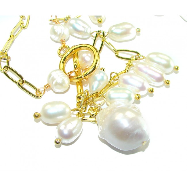 Precious Blister Pearl 14K Gold over .925 Sterling Silver Necklace - photo 1