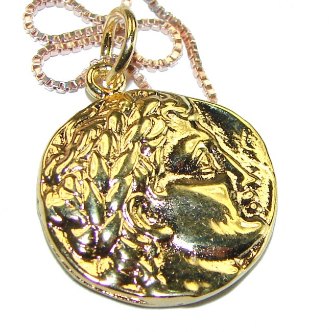 Ave Caesar - Vintage Style Coin .925 Sterling silver and plated with 14K Gold handcrafted necklace - photo 1