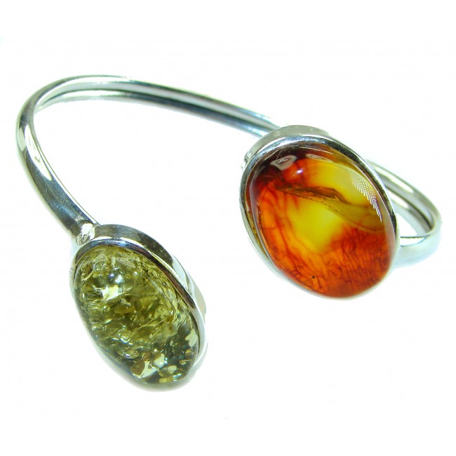 Vintage Design Genuine 20.5 carat Baltic Amber .925 Sterling Silver handmade Bracelet - photo 3