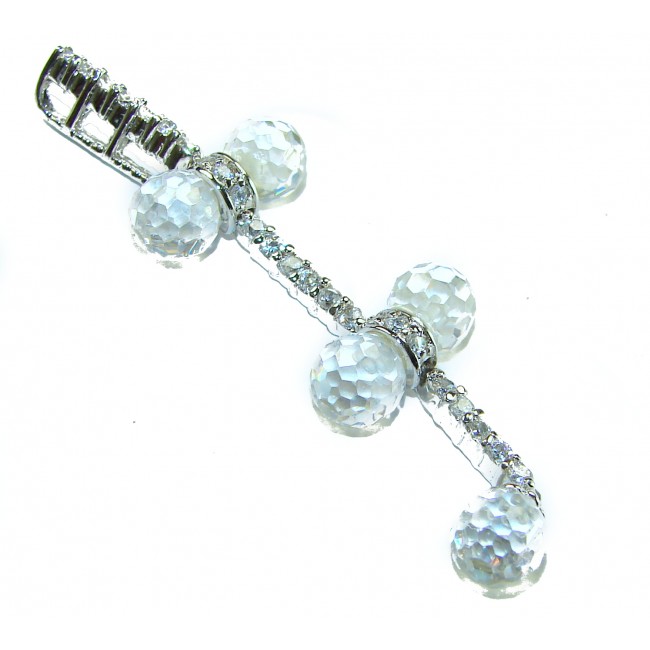 Vintage style- genuine 8.5 carat White Topaz .925 Sterling Silver handmade Pendant - photo 2