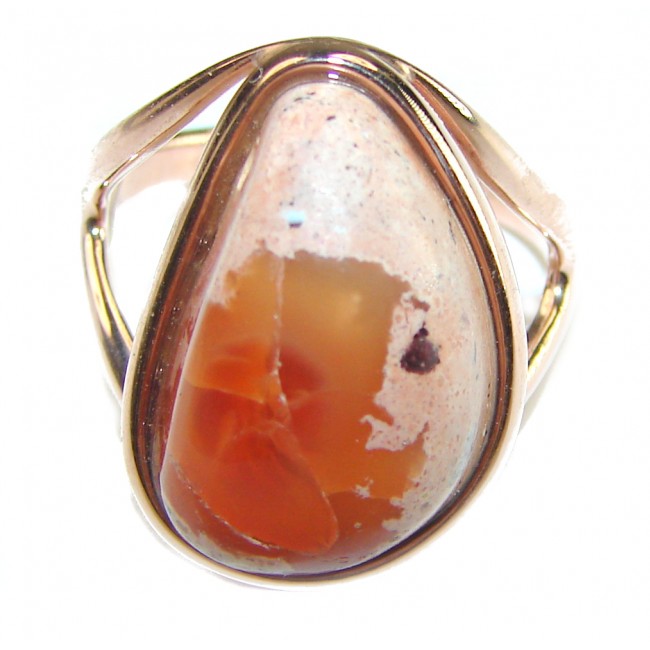 Bonfire Night best quality 17.5 carat Mexican Opal .925 Sterling Silver handmade ring 7 - photo 2