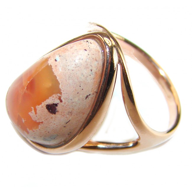 Bonfire Night best quality 17.5 carat Mexican Opal .925 Sterling Silver handmade ring 7 - photo 1
