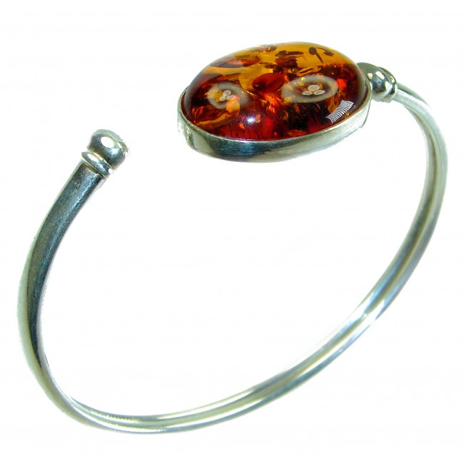 Vintage Design Genuine 18.5 carat Baltic Amber .925 Sterling Silver handmade Bracelet - photo 3