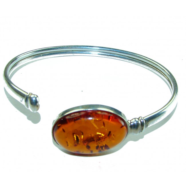 Vintage Design Genuine 18.5 carat Baltic Amber .925 Sterling Silver handmade Bracelet - photo 2