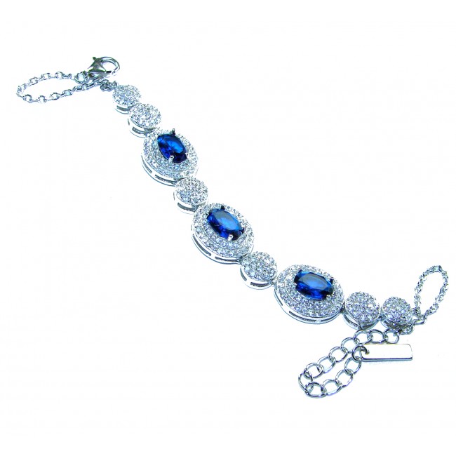 Luxurious 11.4 carat Sapphire .925 Sterling Silver handcrafted Bracelet - photo 2