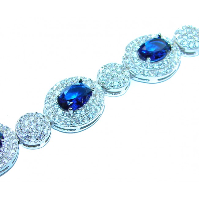 Luxurious 11.4 carat Sapphire .925 Sterling Silver handcrafted Bracelet - photo 1