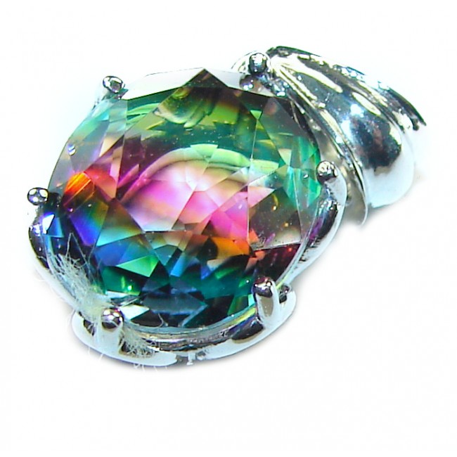 6.8 carat oval cut Brazilian Tourmaline .925 Sterling Silver Perfectly handcrafted pendant