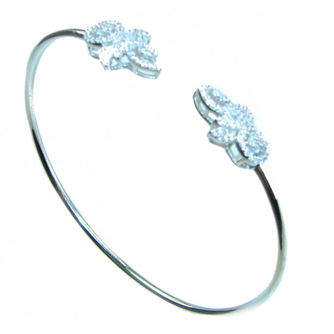 Exclusive 11.9 carat White Topaz .925 Sterling Silver handcrafted Bracelet - photo 3