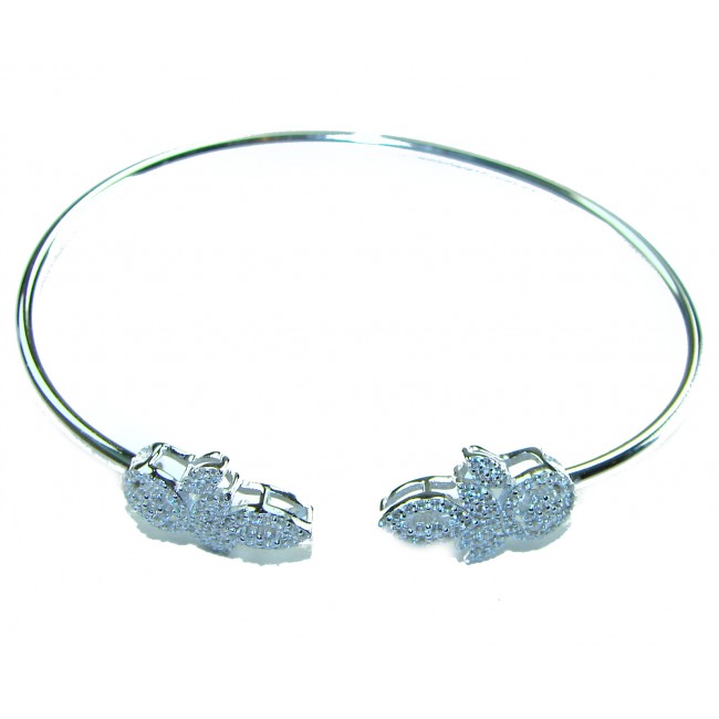 Exclusive 11.9 carat White Topaz .925 Sterling Silver handcrafted Bracelet - photo 2