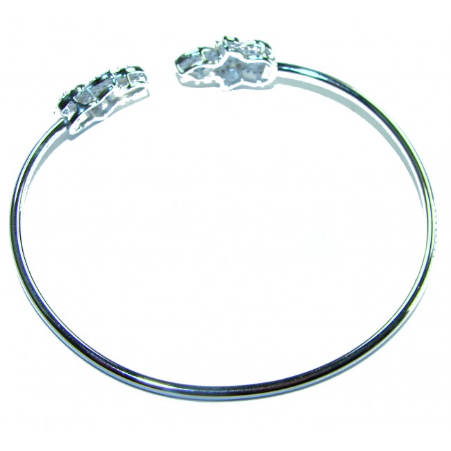 Exclusive 11.9 carat White Topaz .925 Sterling Silver handcrafted Bracelet - photo 1