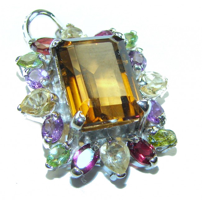 14.5 carat Smoky Topaz .925 Sterling Silver handmade Pendant - photo 3