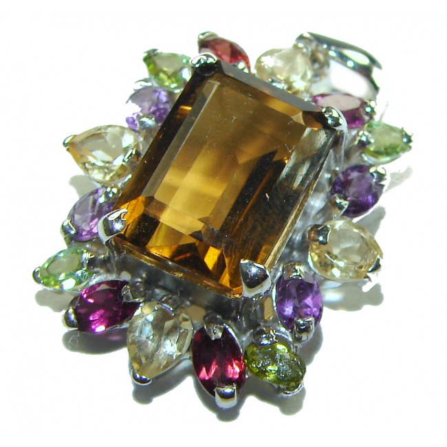 14.5 carat Smoky Topaz .925 Sterling Silver handmade Pendant - photo 2