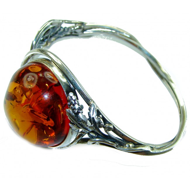 Vintage Design Genuine AAAAA QUALITY Baltic Amber .925 Sterling Silver handamde Bracelet / Cuff