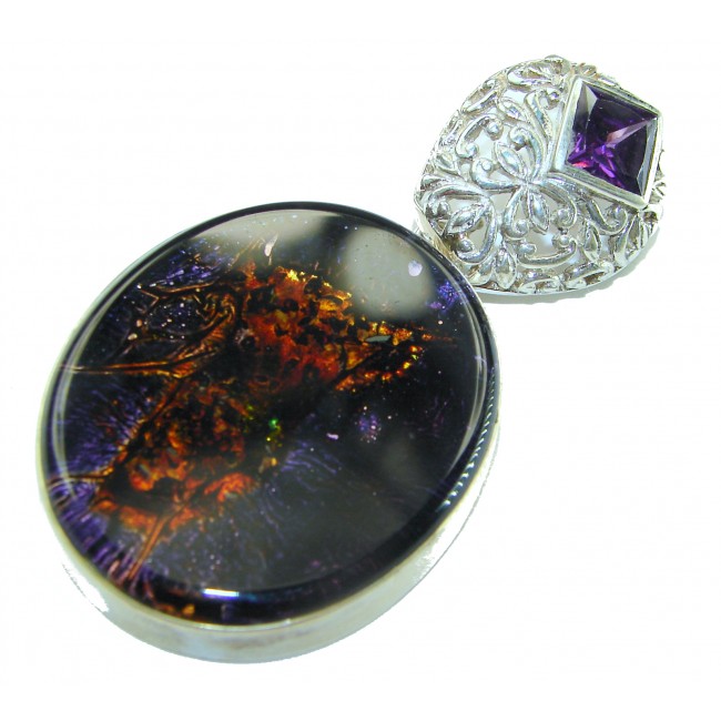 Maroccan Night Dichroic Glass .925 Sterling Silver handcrafted pendant