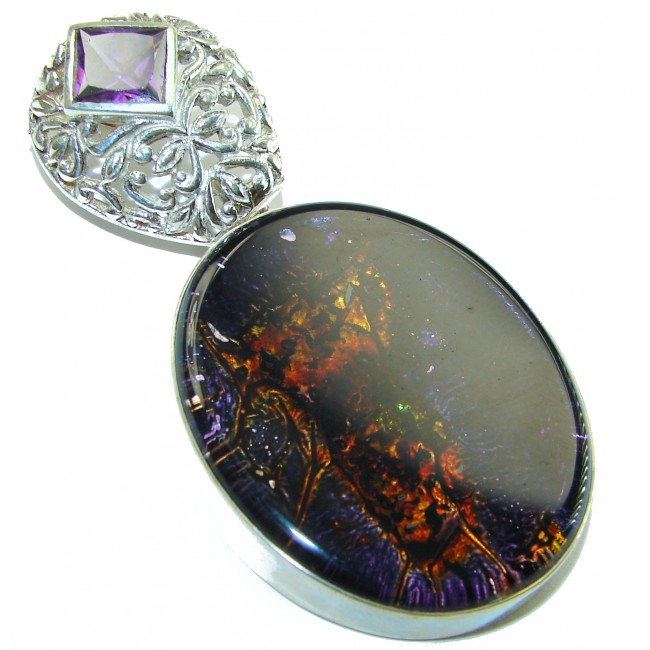 Maroccan Night Dichroic Glass .925 Sterling Silver handcrafted pendant