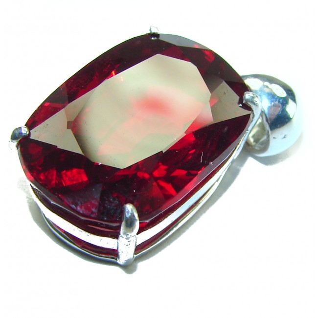 Red Magma 22.5 carat Red Topaz .925 Sterling Silver handmade pendant