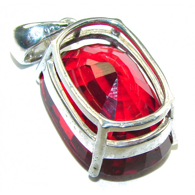 Red Magma 22.5 carat Red Topaz .925 Sterling Silver handmade pendant