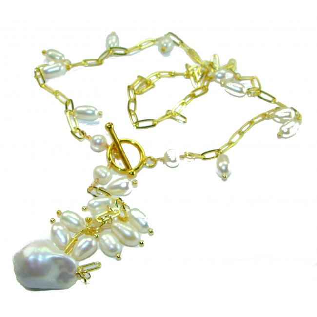 Unparalleled glow of Mother of Pearl 10K Gold over .925 Sterling Silver handmade Necklace - photo 2