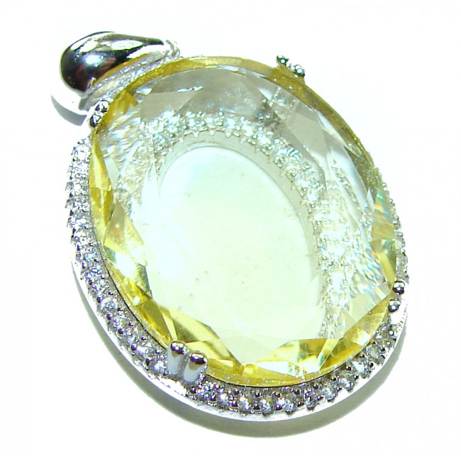 Splendid 12.5 carat Citrine .925 Sterling Silver Handcrafted Statement pendant - photo 3