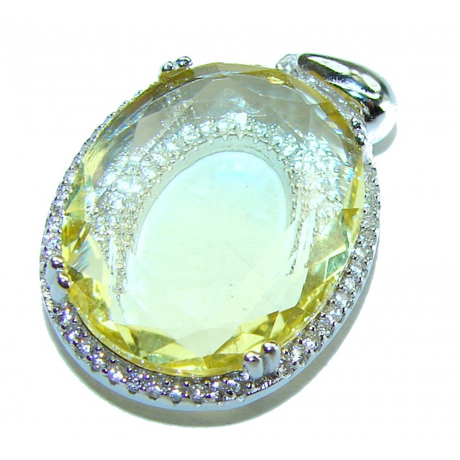Splendid 12.5 carat Citrine .925 Sterling Silver Handcrafted Statement pendant - photo 2