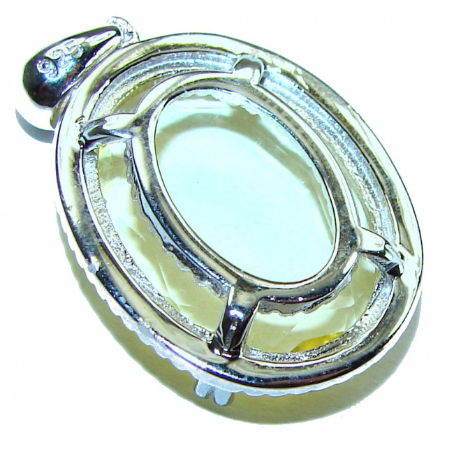 Splendid 12.5 carat Citrine .925 Sterling Silver Handcrafted Statement pendant - photo 1