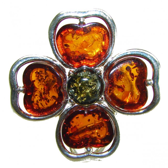 Natural Baltic Amber .925 Sterling Silver ring s. 7 1/4 - photo 2
