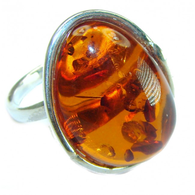 Authentic Baltic Amber .925 Sterling Silver handcrafted ring s. 8 - photo 3