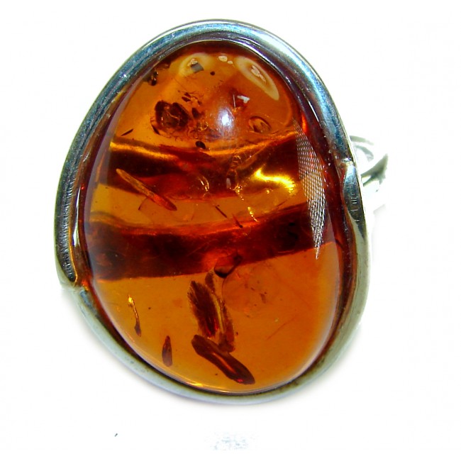 Authentic Baltic Amber .925 Sterling Silver handcrafted ring s. 8 - photo 2
