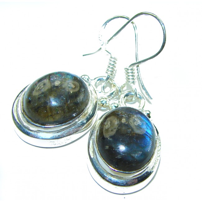 Perfect genuine Labradorite .925 Sterling Silver handmade earrings
