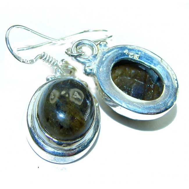 Perfect genuine Labradorite .925 Sterling Silver handmade earrings