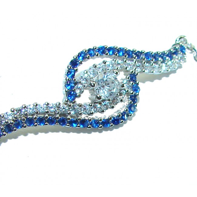 Luxurious 10.4 carat Sapphire .925 Sterling Silver handcrafted Bracelet - photo 1