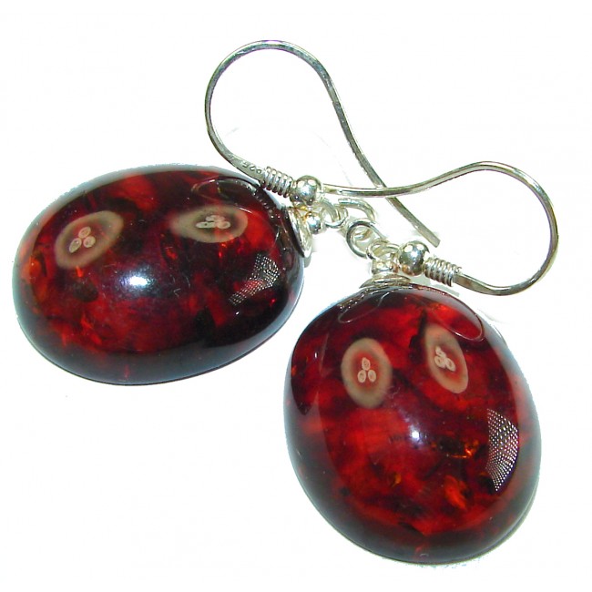 Baltic Polish Amber .925 Sterling Silver Earrings