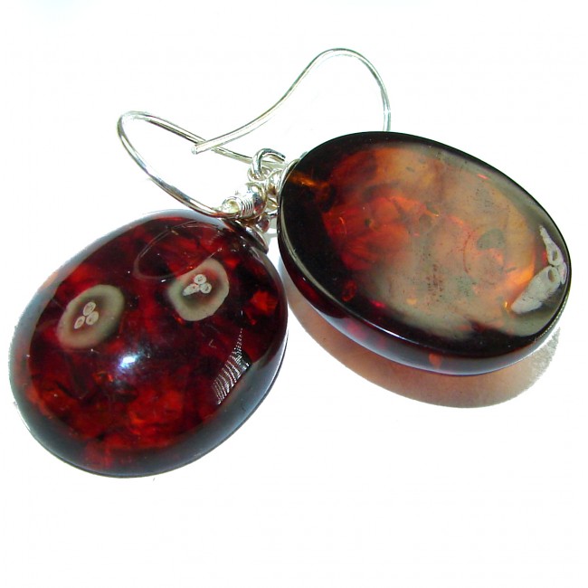 Baltic Polish Amber .925 Sterling Silver Earrings