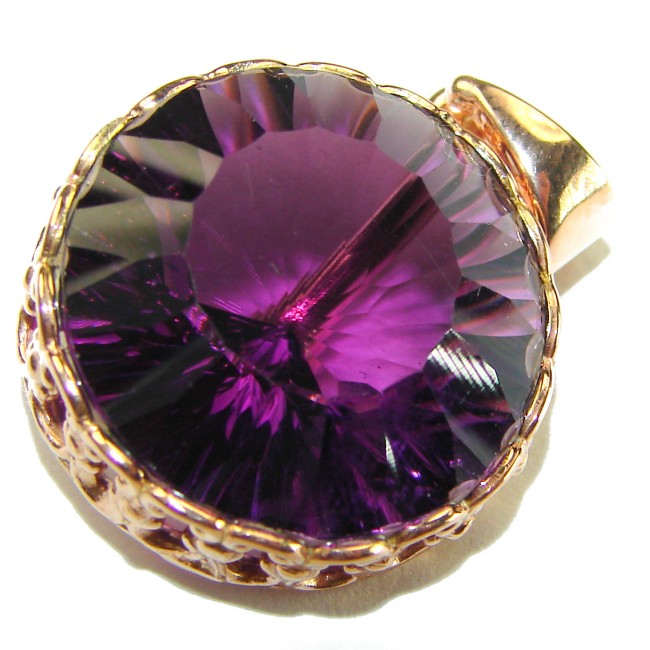 Vintage Design Amethyst 14K Gold over .925 Sterling Silver handcrafted Pendant