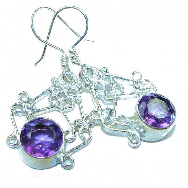 4.8 carat Amethyst .925 Sterling Silver Handcrafted earrings