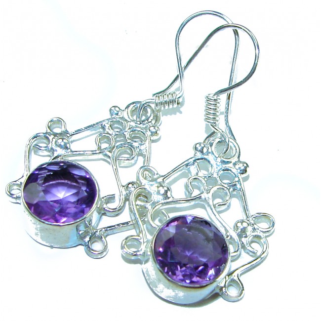 4.8 carat Amethyst .925 Sterling Silver Handcrafted earrings