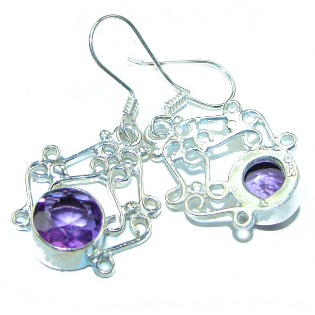 4.8 carat Amethyst .925 Sterling Silver Handcrafted earrings