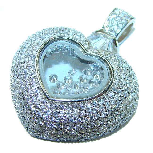 10.5 carat Angel's Heart Aquamarine .925 Sterling Silver Handcrafted pendant