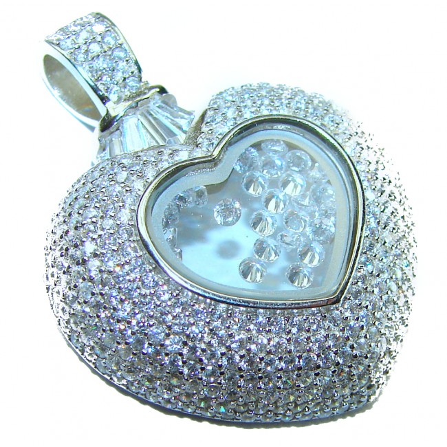 10.5 carat Angel's Heart Aquamarine .925 Sterling Silver Handcrafted pendant