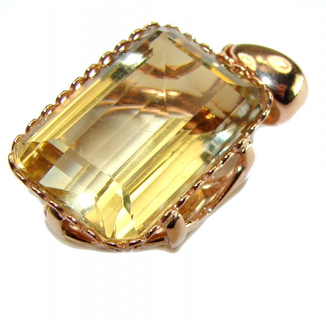10.3 carat Lemon Quartz 14K Gold over .925 Sterling Silver handcrafted pendant - photo 2