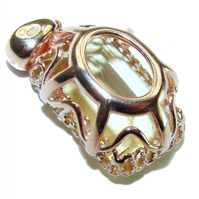 10.3 carat Lemon Quartz 14K Gold over .925 Sterling Silver handcrafted pendant - photo 1