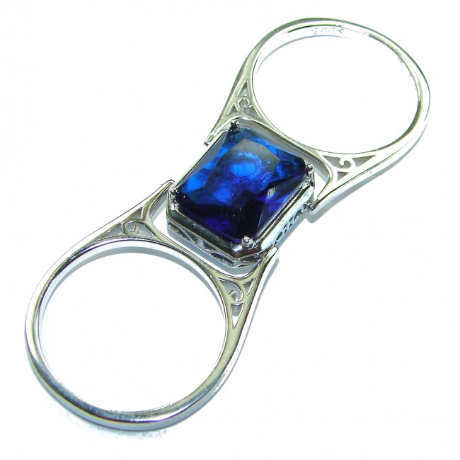 Red Fantasy 8.5 carat Blue Topaz .925 Silver handcrafted Cocktail Ring s. 7 - photo 1