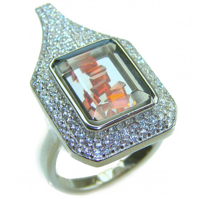Luxurious 8.2 carat natural Ruby .925 Sterling Silver handcrafted Ring size 6