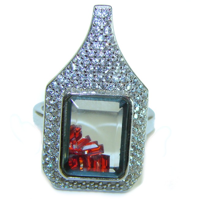 Luxurious 8.2 carat natural Ruby .925 Sterling Silver handcrafted Ring size 6
