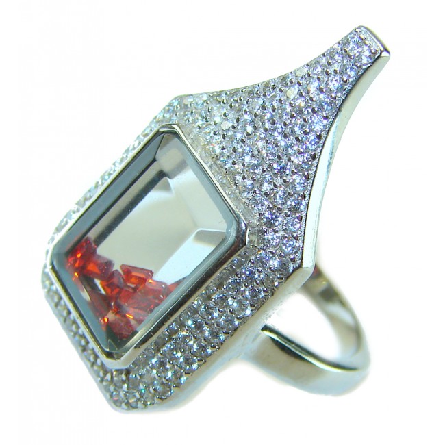 Luxurious 8.2 carat natural Ruby .925 Sterling Silver handcrafted Ring size 6
