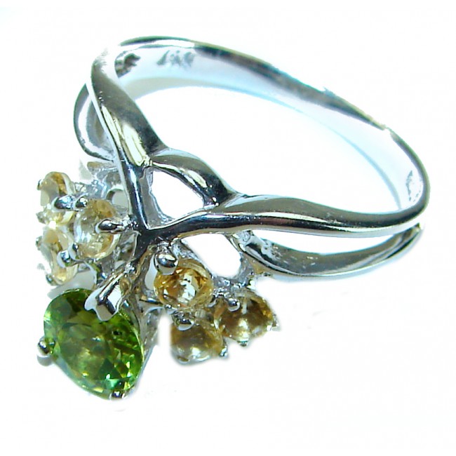 Nature's Love Authentic 0.5 carat Peridot .925 Sterling Silver handmade Ring s. 8 3/4 - photo 1