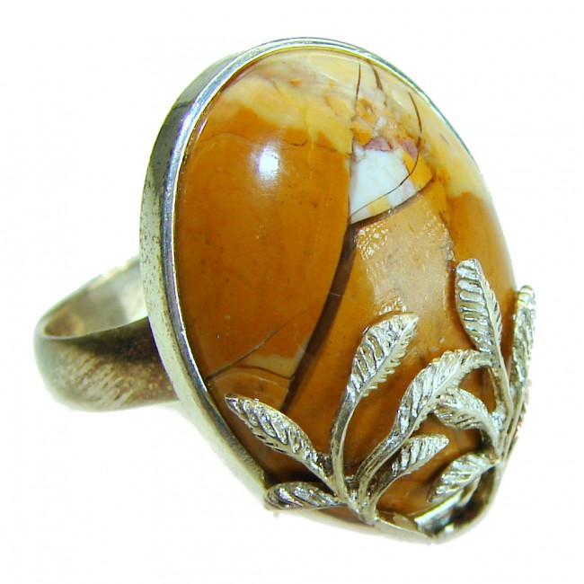 Flawless Australian Bracciated Mookaite .925 Sterling Silver Ring size 8